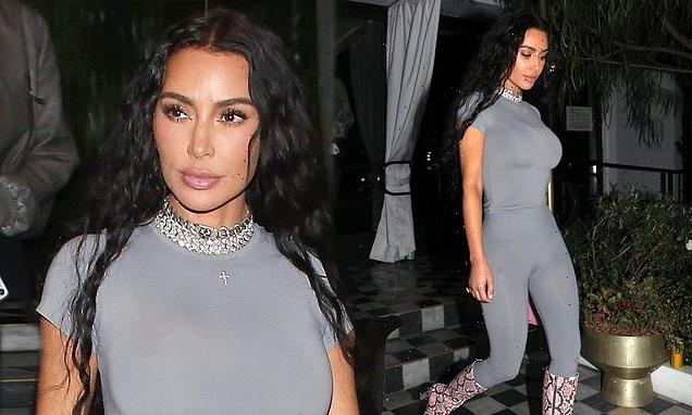 Kim Kardashian wears $116 SKIMS outfit to Drake's LA afterparty solo