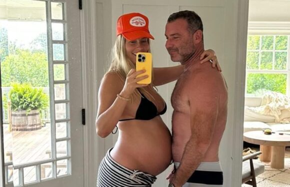 Liev Schreiber, 55, poses with pregnant wife Taylor Neisen, 31
