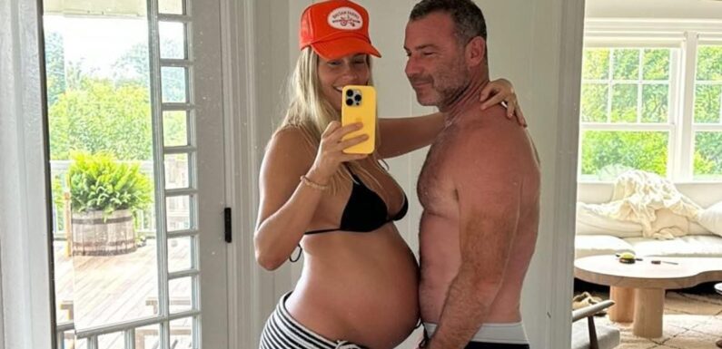 Liev Schreiber, 55, poses with pregnant wife Taylor Neisen, 31