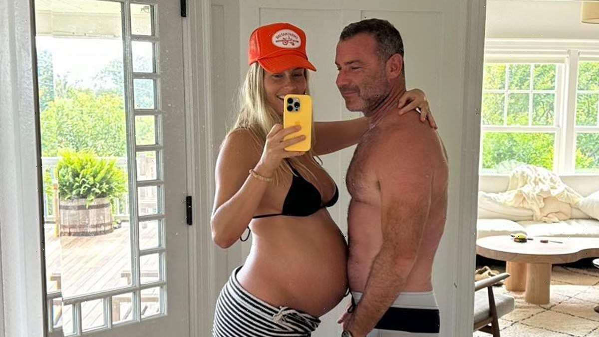 Liev Schreiber, 55, poses with pregnant wife Taylor Neisen, 31