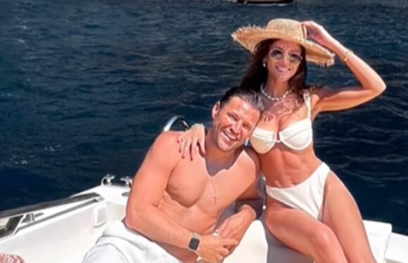 Michelle Keegan and Mark Wright relax on a yacht on the Amalfi Coast