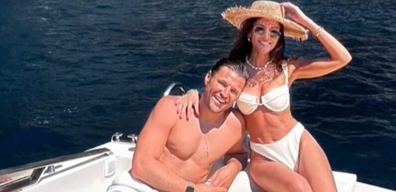 Michelle Keegan and Mark Wright relax on a yacht on the Amalfi Coast