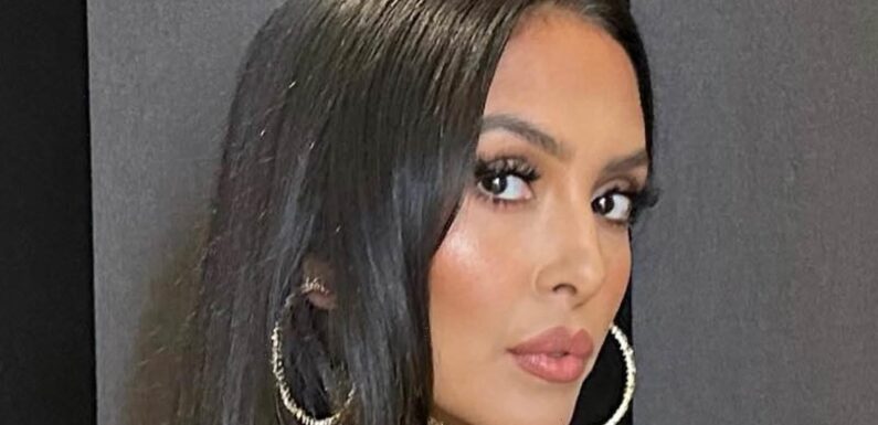 Vanessa Bryant glams up in a gold body-con gown in slew of photos