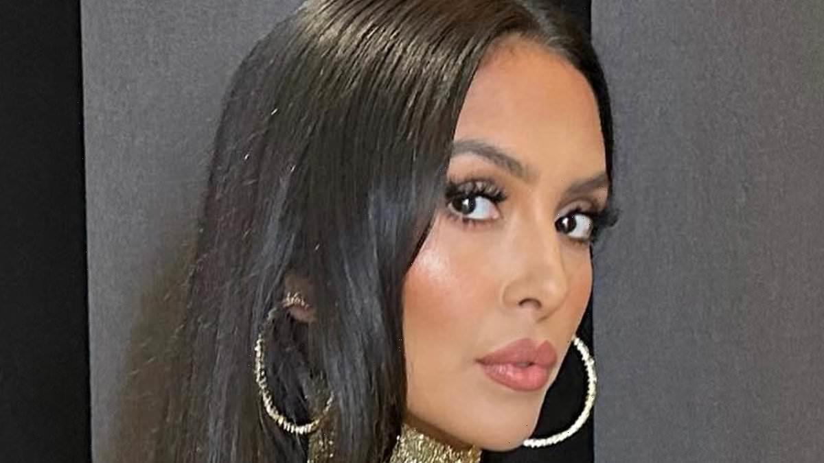 Vanessa Bryant glams up in a gold body-con gown in slew of photos