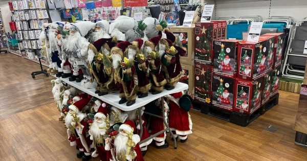 Christmas stuff on shelves during late summer heatwave baffles hot shoppers