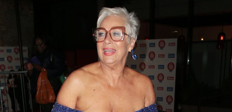 Denise Welch almost spills out of plunging dress as she steps out at awards bash