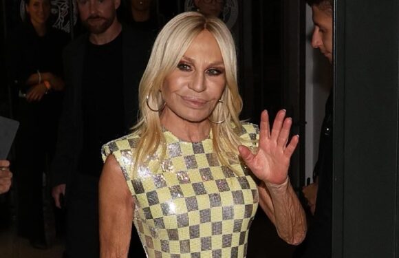 Donatella Versace, 68, turns heads as she leaves her show afterparty