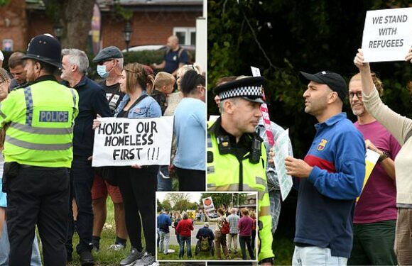 Furious locals protest outside three-star Chichester Park Hotel