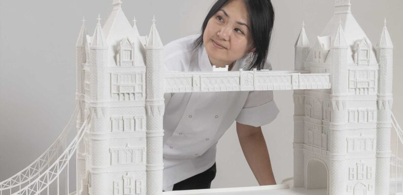 Giant sculpture of London’s iconic Tower Bridge has been created… entirely from SUGAR | The Sun