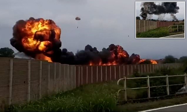 Horrifying moment Italian airforce display jet plunges from sky