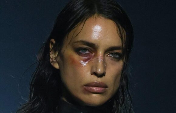 Irina Shayk sports a FAKE black eye during London Fashion Week