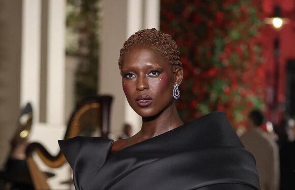 Jodie Turner-Smith puts on a VERY daring display in a black thong