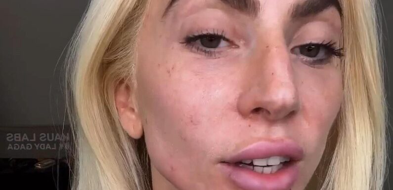 Lady Gaga goes make-up free before showing her new Haus Labs concealer