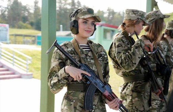 Putin’s pal parades gun-toting beauty queens to lure teen girls to fight for Russia in his ‘Hitler Youth’ | The Sun