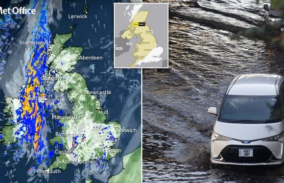 Rain to soak Britain before country battered by Storm Agnes TOMORROW