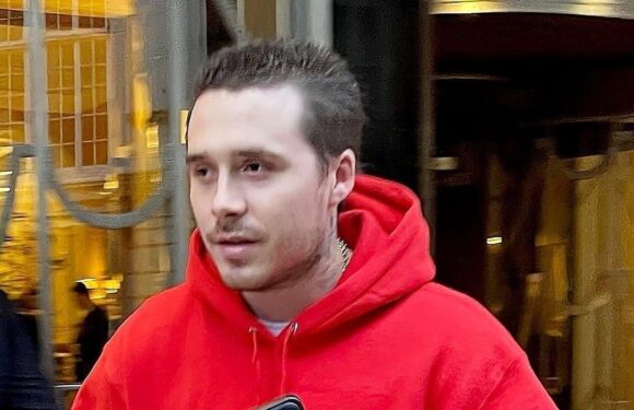 Brooklyn Beckham and camera shy wife Nicola Peltz arrive at hotel