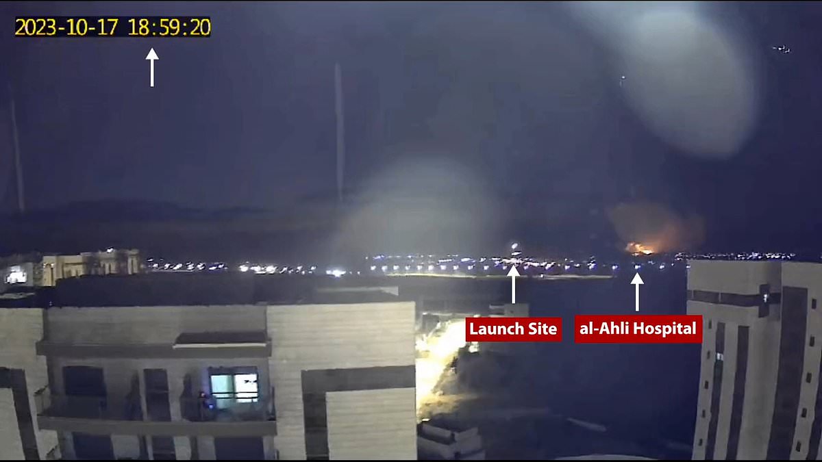 Footage appears to show rocket fired from Gaza over hospital