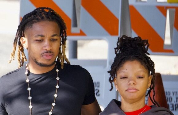 Halle Bailey sets of pregnancy rumors with baggy hoodie display