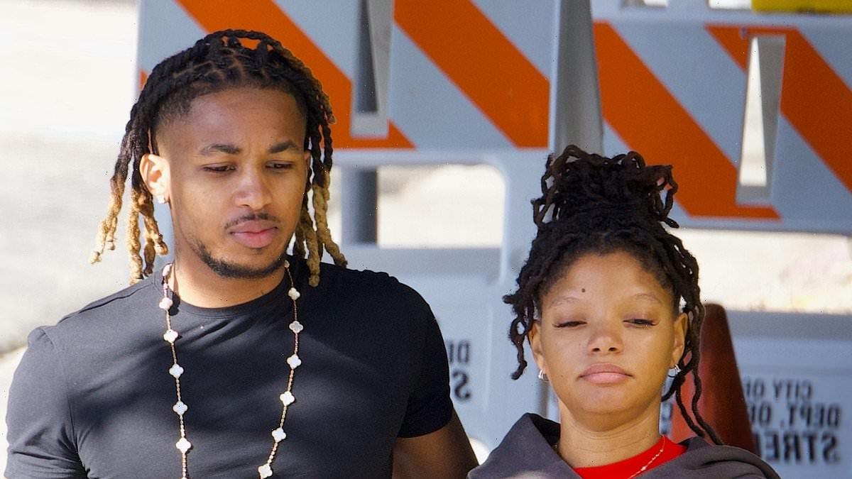 Halle Bailey sets of pregnancy rumors with baggy hoodie display