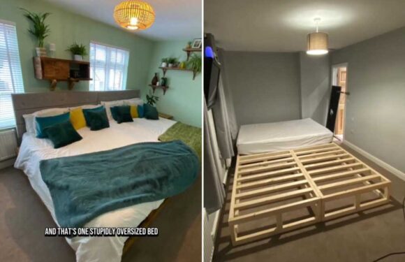 I was sick and tired of my kids taking up all the space in my bed so built a massive 3-metre wide super bed | The Sun