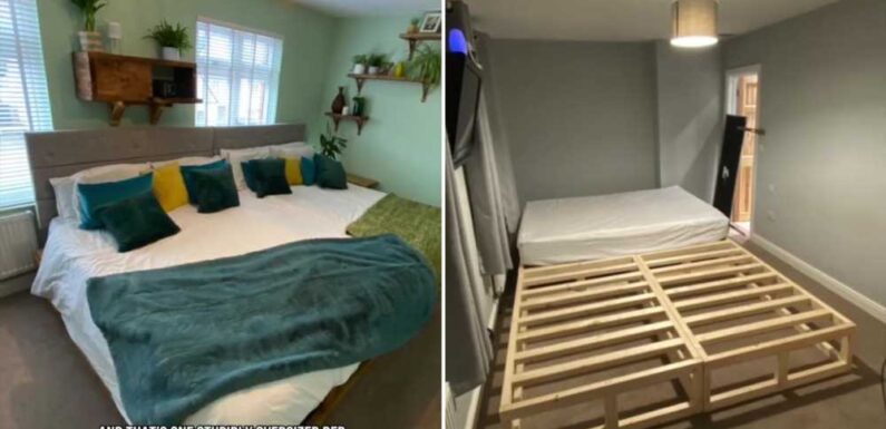 I was sick and tired of my kids taking up all the space in my bed so built a massive 3-metre wide super bed | The Sun