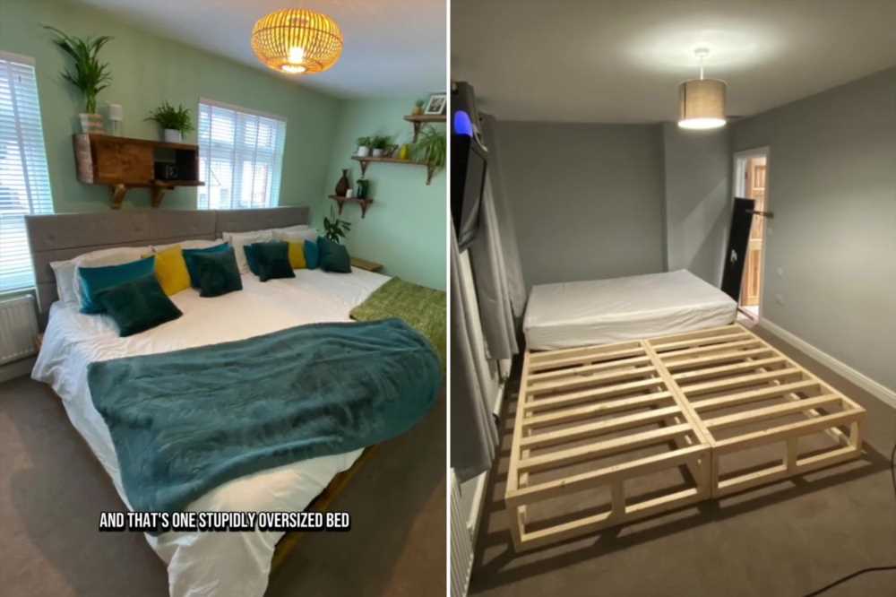 I was sick and tired of my kids taking up all the space in my bed so built a massive 3-metre wide super bed | The Sun