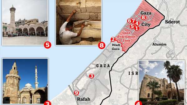 The archaeological sites at risk in the Israeli-Palestinian war