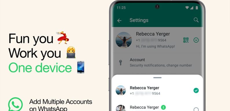 WhatsApp now lets you have TWO accounts logged in at the same time