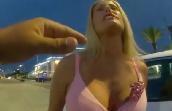 Cop’s ‘drunk’ girlfriend arrested for ‘rubbing boobs on underage boy’s arm’ as wild bodycam vid revealed | The Sun