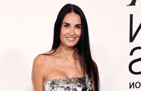 Demi Moore dons strapless silver sequin dress at CFDA Fashion Awards