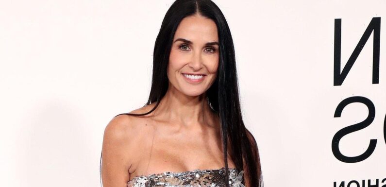Demi Moore dons strapless silver sequin dress at CFDA Fashion Awards