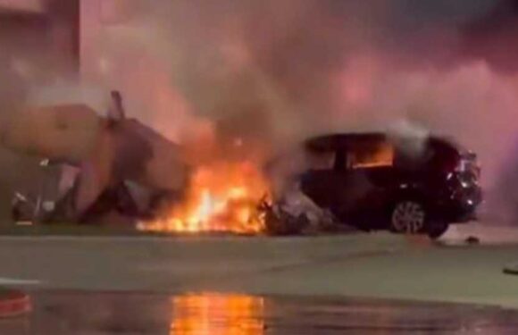 Shocking video of fiery plane crash in Plano, Texas shows flames erupting from craft in front of terrified onlookers | The Sun