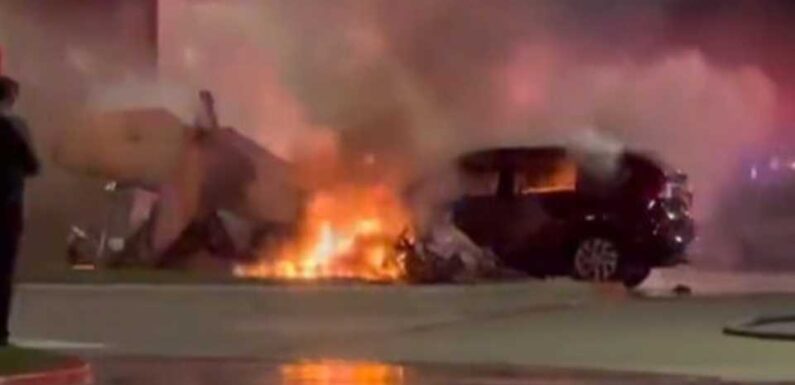 Shocking video of fiery plane crash in Plano, Texas shows flames erupting from craft in front of terrified onlookers | The Sun