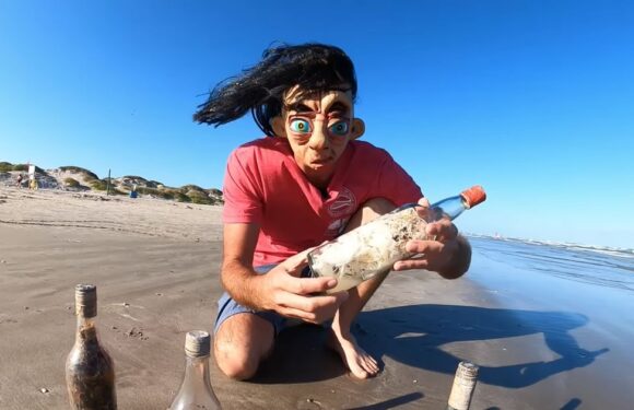 ‘Witch bottles’ wash up on beach – and researchers are scared to open them
