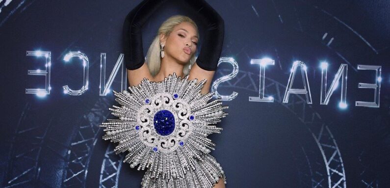 Beyonce dazzles in a jewelled bodysuit at Renaissance film premiere