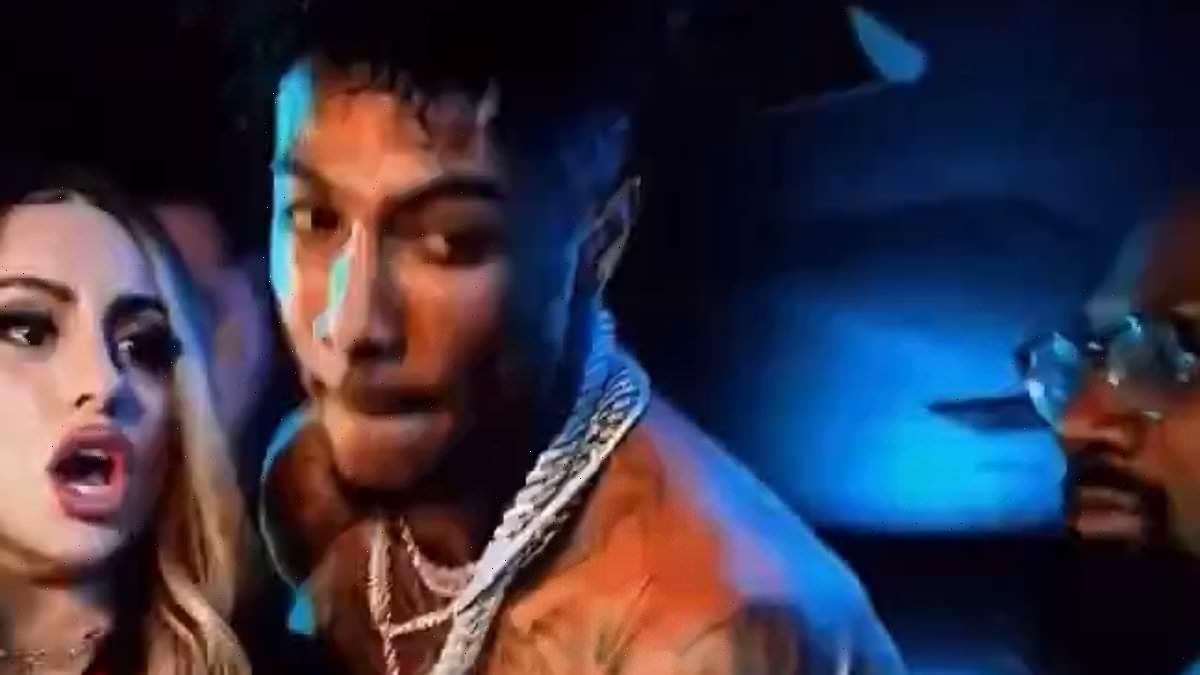 Blueface calls fan up on stage and tells his team 'get her'