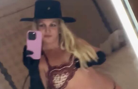 Britney Spears shares racy video as she models lingerie