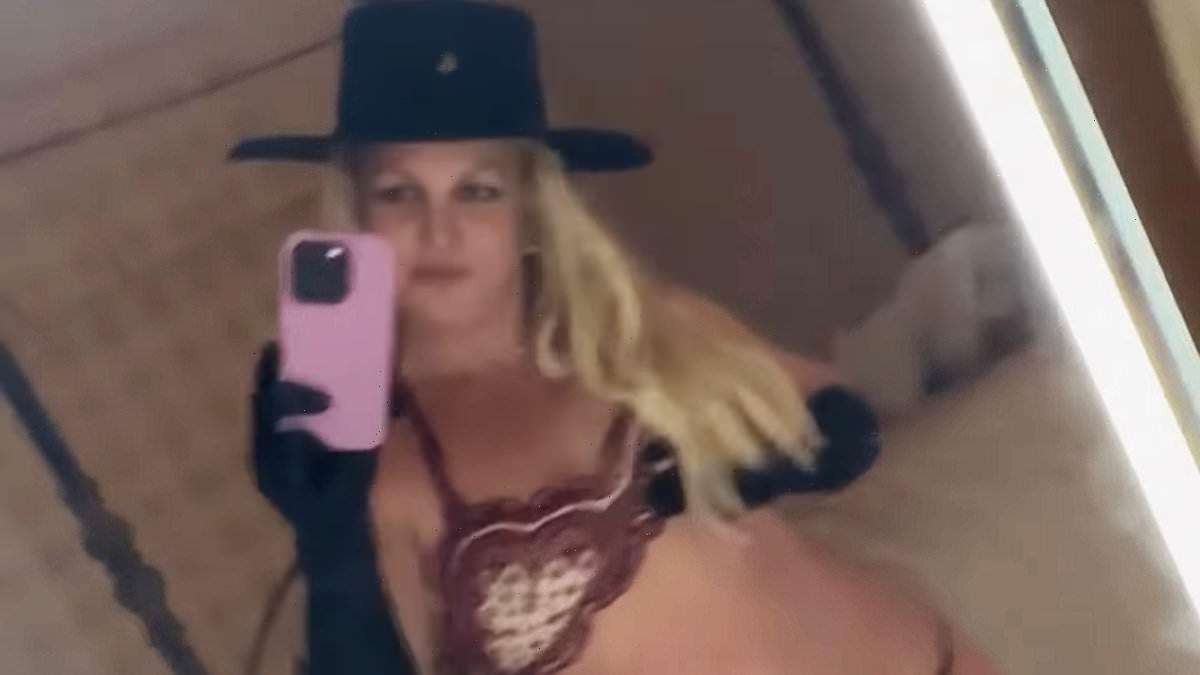 Britney Spears shares racy video as she models lingerie