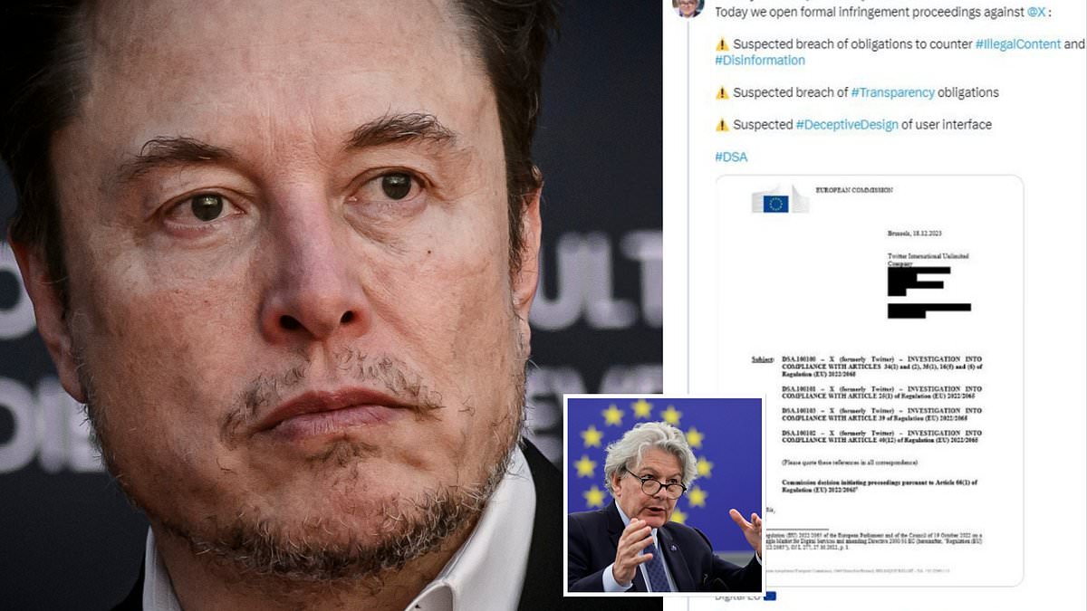 EU launches an 'illegal content' probe into Elon Musk's X