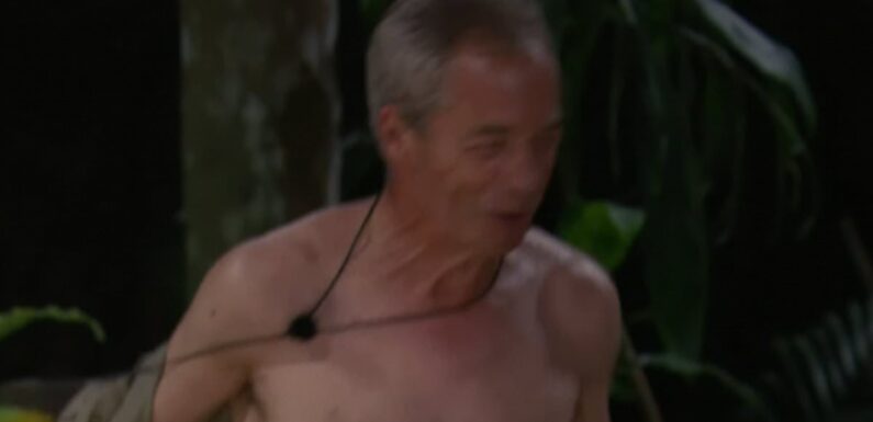 I'm A Celeb's Nigel Farage, 59, STRIPS OFF in the Jungle Arms
